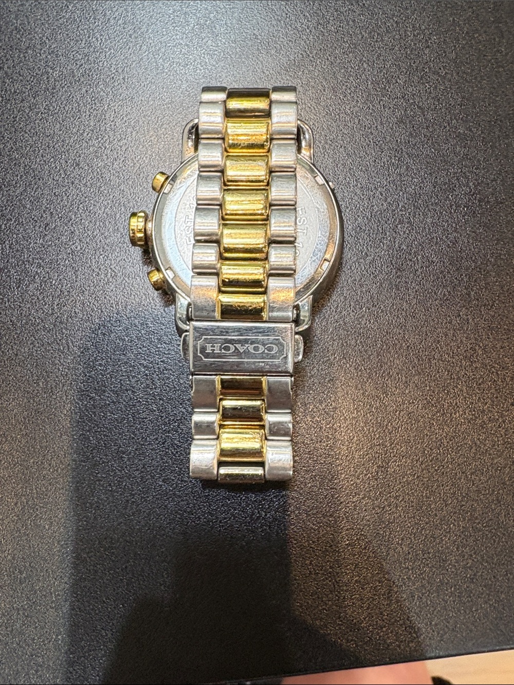 Coach Two-Tone Gold and Silver Crystal Bezel Women's Watch - Picture 4 of 5